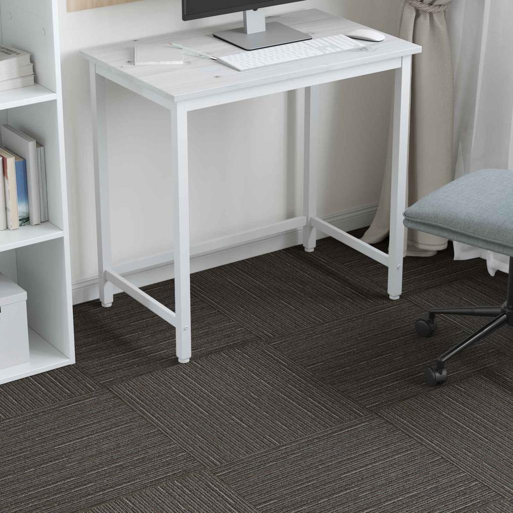 Striped Dark Brown Carpet Tile 50 x 50 cm 4 pcs