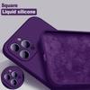 Жидкий силиконовый чехол Skin Feel для iPhone 14 13 12 11 Pro Max X XR XS Max 8 7 6 Plus, противоударный квадратный бампер, мягкая задняя крышка