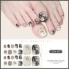 22Pcs/Set Toe Nail Fake Self-adhesive Nails Sticker Various Nail Patterns False Nail Stickers With Jelly Glue