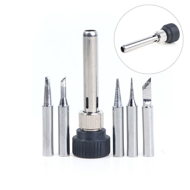For Esd 852D 936 937D 898D 907 Hakko Iron Tip Cannula Casing And 5 X Solder Iron Tips Soldering Station Iron Handle Adapter