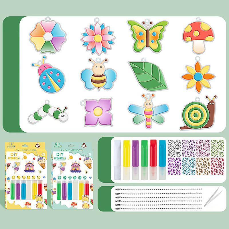 Клей без запекания, живопись, высушенные на воздухе, детские витражи своими руками, краски для изготовления брелоков, наклейки