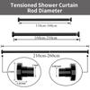 Shower Curtain Rod Extendable Rustproof Adjustable Pole Multi Purpose Curtain Rail Cupboard Wardrobe Hanging Rod No Drilling