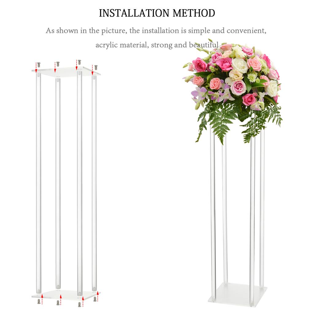 Wedding Acrylic Road Flower Stand Cylinder Vase Flower Arrangement Wedding Decoration