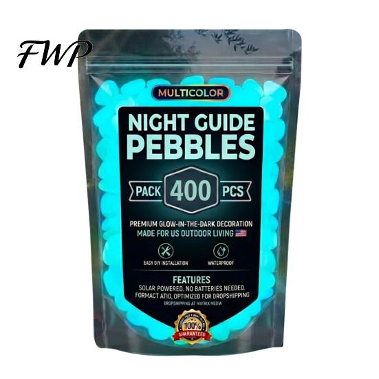 Glow Garden Stones Outdoor Resin Glow-in-the-Dark Pebbles, Night Guide Luminous Stones, Decorative Aquarium Fish Tank Rocks, in The Dark Planter