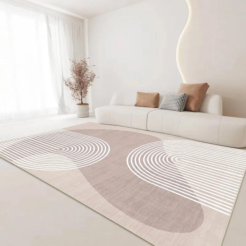 Nordic Geometric Rug Abstract Arch Line Floor Mat Non-Slip Washable Area Carpet Modern Bedside Rug for Home Decoration