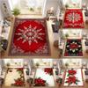 Christmas Area Rugs Christmas Red Snowflake Carpet Accent Rug Farmhouse Dining Carpet Bedroom Decor Machine Washable Floor Mat