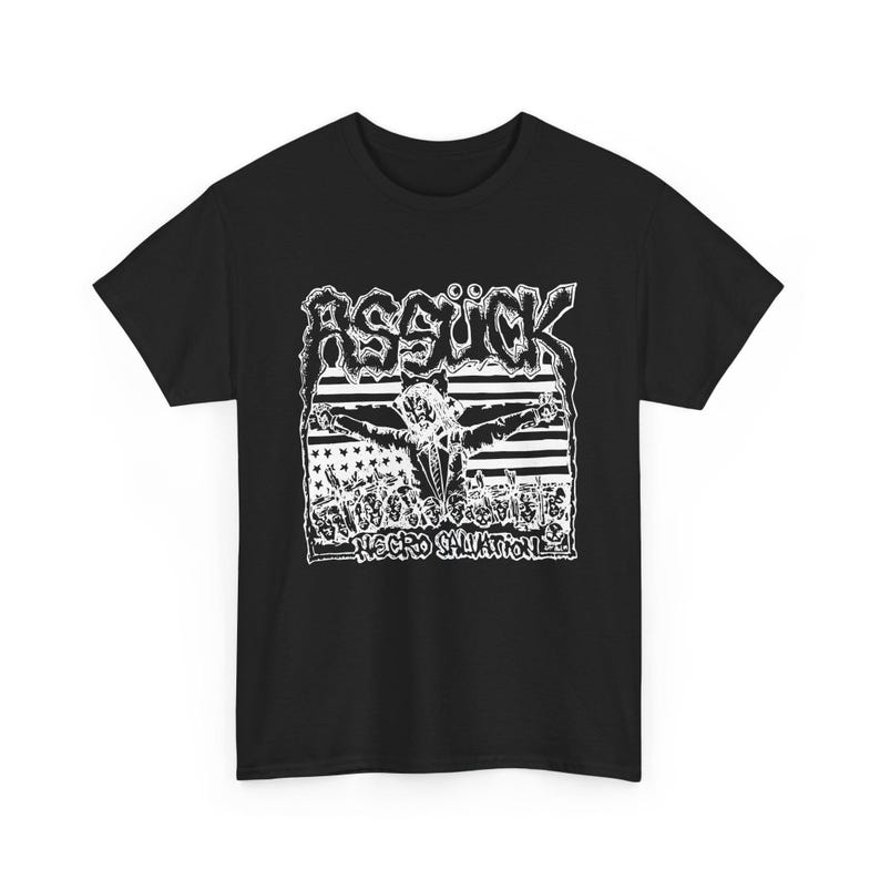 Футболка Assuck из 100% хлопка плотностью 230 г/м² Necro Salvation Heavy Cotton Crustcore Punk