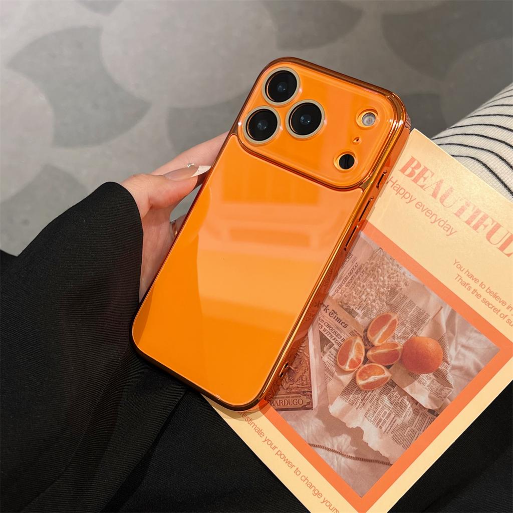 Роскошный чехол из закаленного стекла для iPhone 17 16 15 14 13 12 11 Pro Max Plus Кристальная защита объектива Позолоченный бампер Жесткий чехол