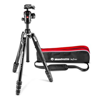 Manfrotto Алюминиевый штатив BefreeGT с большой шаровой головкой, совместимый с DSLR и беззеркальными камерами, 26-мм ножки, компактное хранение, 4-секционный T-штатив