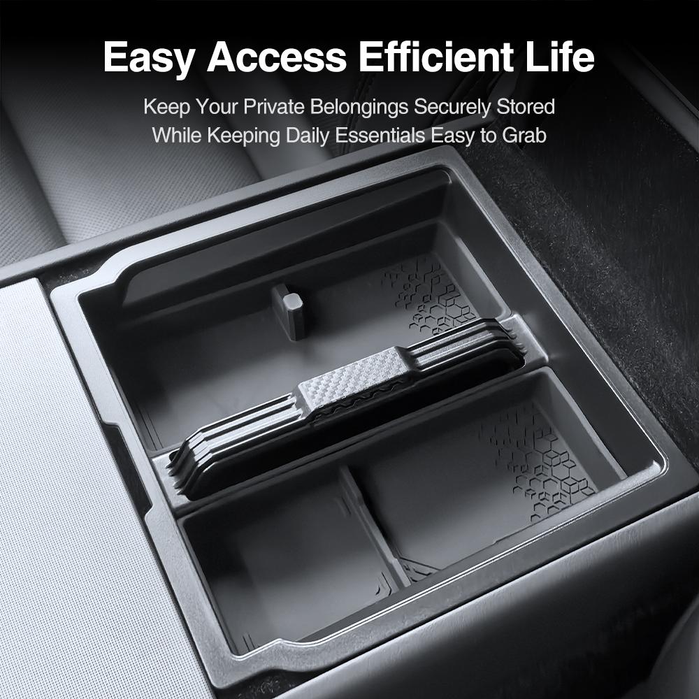 Center Console Armrest Storage Box For Tesla Model Y Juniper Model Y L 2025 2026 ABS Double-layer Organizer Tray Car Accessories