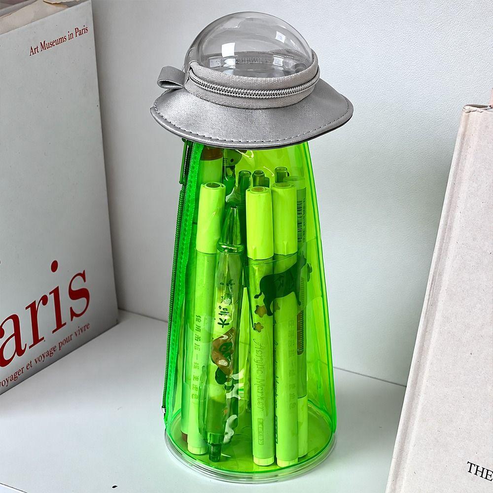 Alien Charm Transparent Pencil Case Zipper Closure Zipper Pen Case Stationery Storage