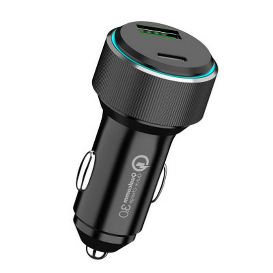 Универсальное быстрое автомобильное зарядное устройство: Type-C QC3.0 & PD 20 Вт для устройств Samsung, Apple и Android