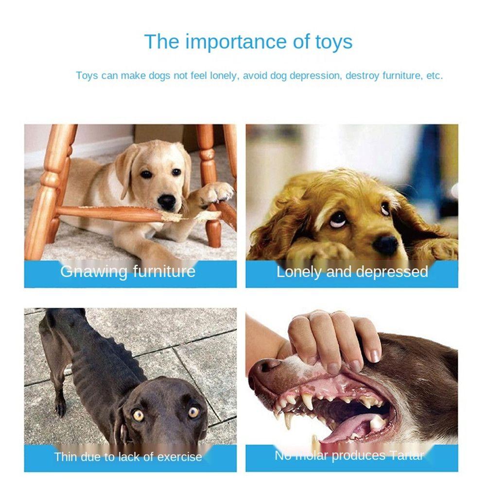 Chewer Tough Wobbling Bone Shape Interactive Pet Rubber Bite Dog Chew Toys Teeth Cleaning Toy