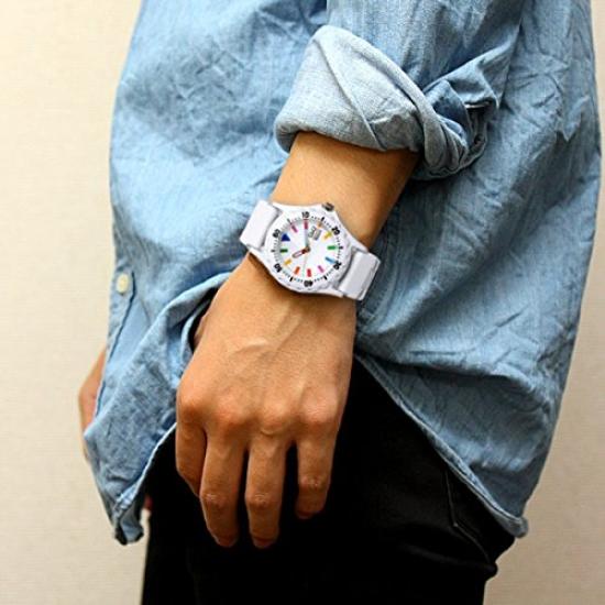 CITIZEN 10 ATM Water Color White Design Q&Q Watch, Resistant, Watch, Rubber, Multi, Diver's