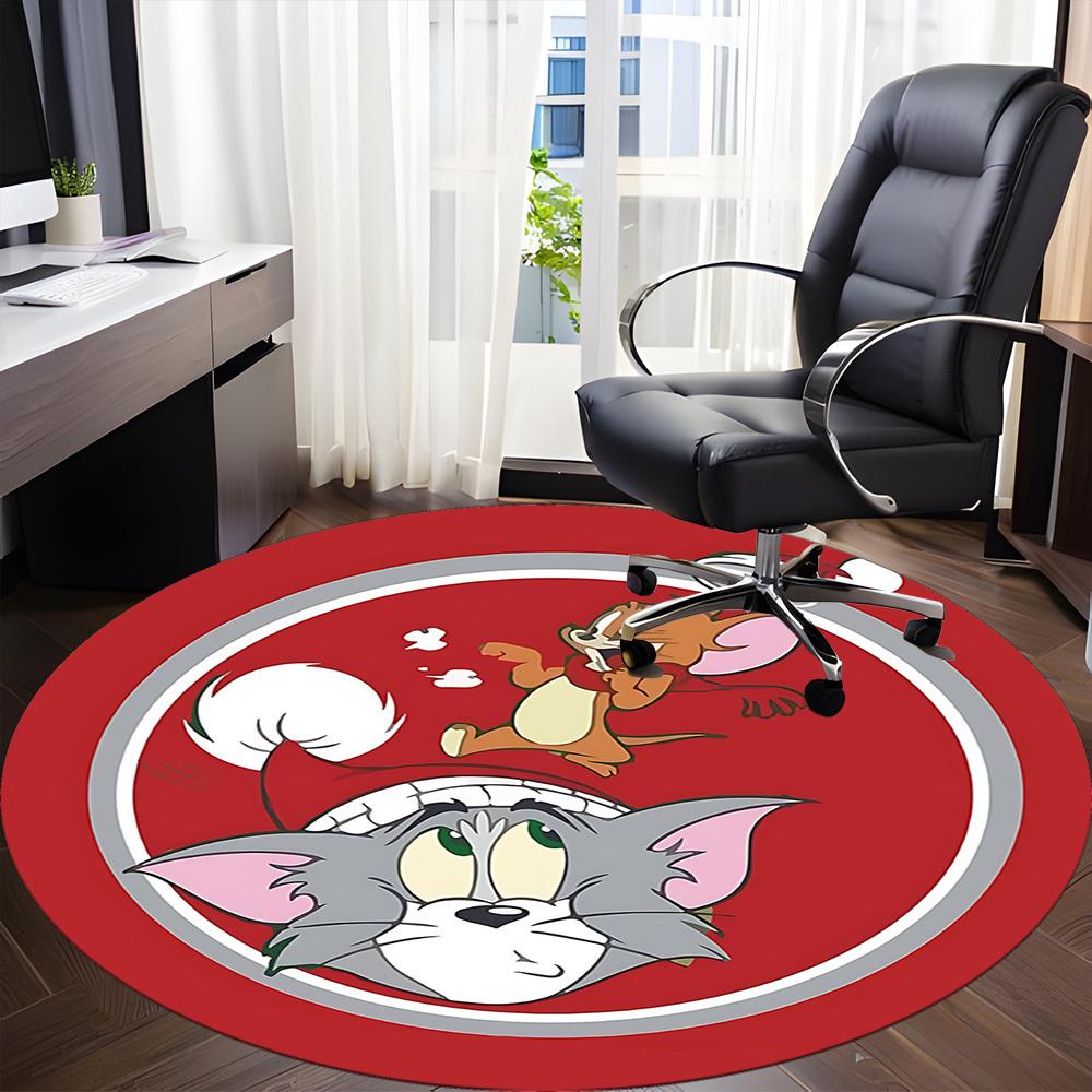 1 шт. Круглый ковер Tom & Jerry для офиса, спальни, гостиной, декор для дома, декор комнаты, Offic a1016084