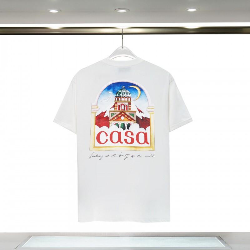 Casablanca Short Sleeve T Shirt Men Women Hip Hop Style Casual Top Cotton Blend