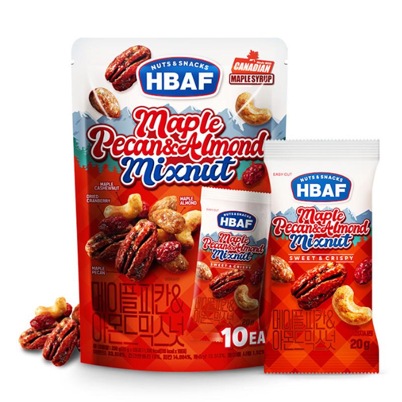HBAF Смесь орехов кленового перца и миндаля 200 г(20гx10шт.) (3 варианта)
