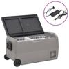 VidaXL Cooler with Wheel and Adapter Black and Grey 50 L PP and PE, Electric Cooler, Compressor Refrigerator, 3154639