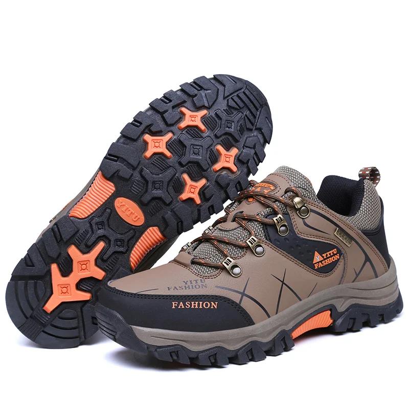 Men Hiking Shoe Climbing Trekking Men Leather Outdoor Sneakers Male Size 48 Autumn Men Sports Shoes New