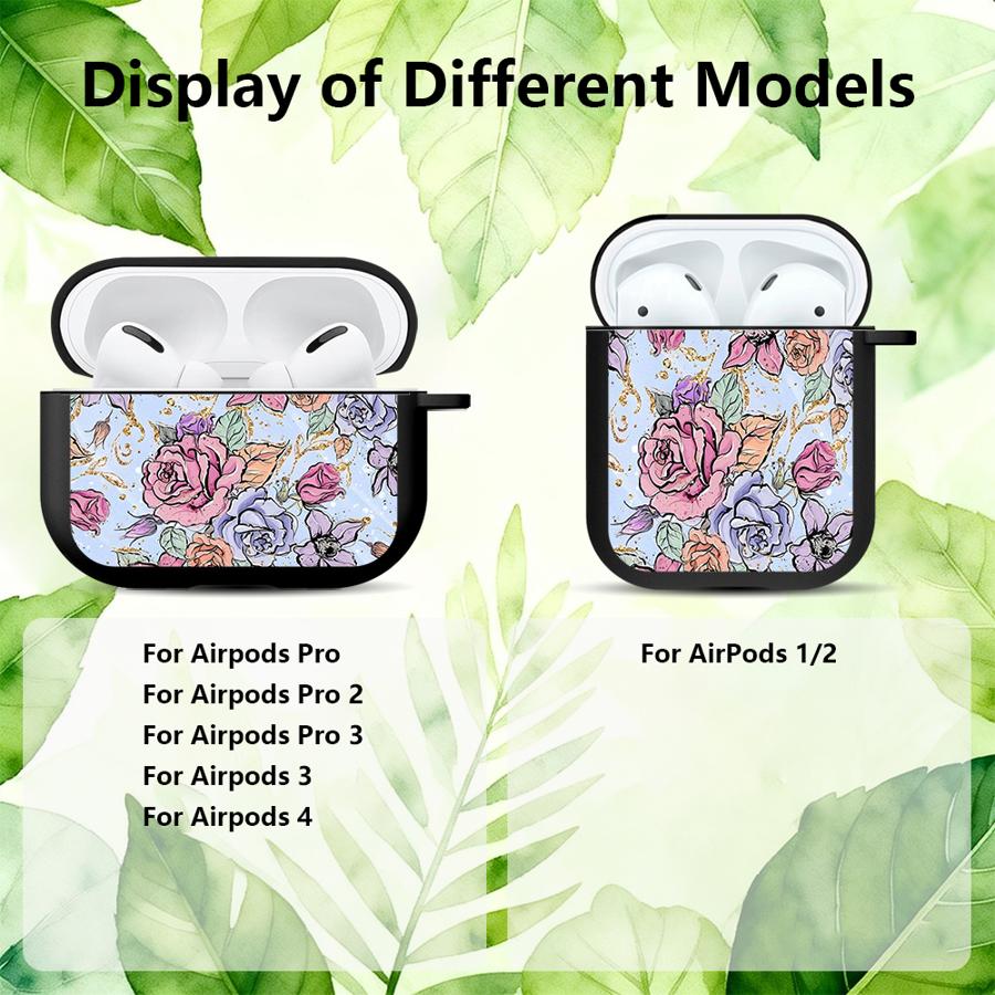 Чехол для наушников Чехол-крышка Для Airpods 2 3 Pro3 4 Pro 1 Pro2 Красивые Розы И Кот