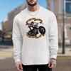 Крутой принт мотоцикла мужские футболки с длинным рукавом футболки с круглым вырезом повседневный свитер мужская одежда больших размеров