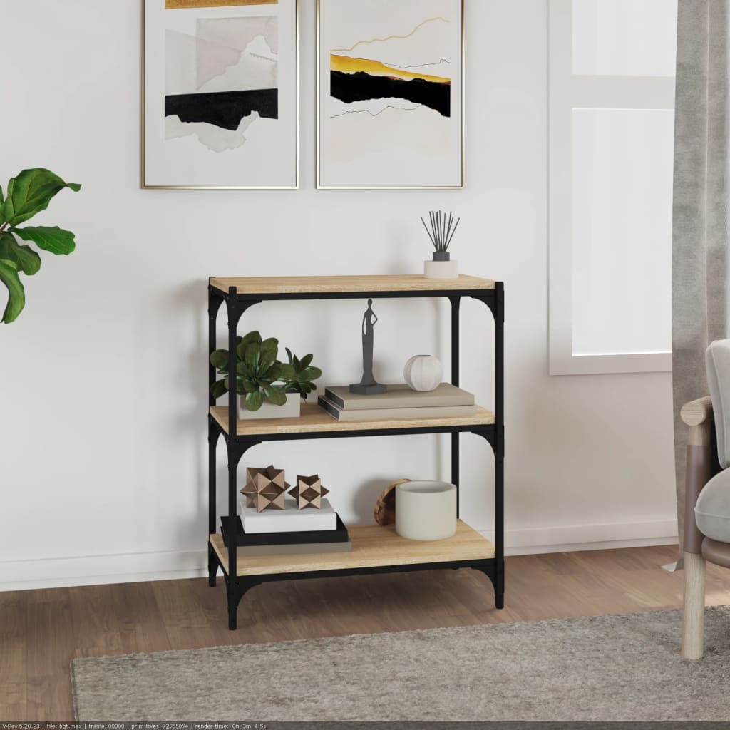 Bookshelf Sonoma Oak 60 x 33 x 70.5 cm Engineered Wood and Steel