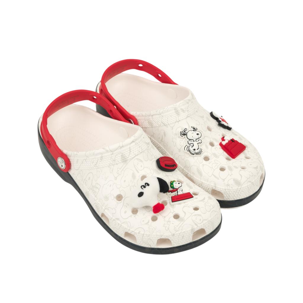 Peanuts x Crocs Classic Clog Snoopy Унисекс Кроссовки Белый Красный 211124-90H