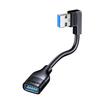 Удлинительный кабель USB 3.0 под углом 90 градусов, портативный удлинитель «папа»-«мама», поддержка передачи данных 5 Гбит/с для USB-вентилятора/принтера/лампы