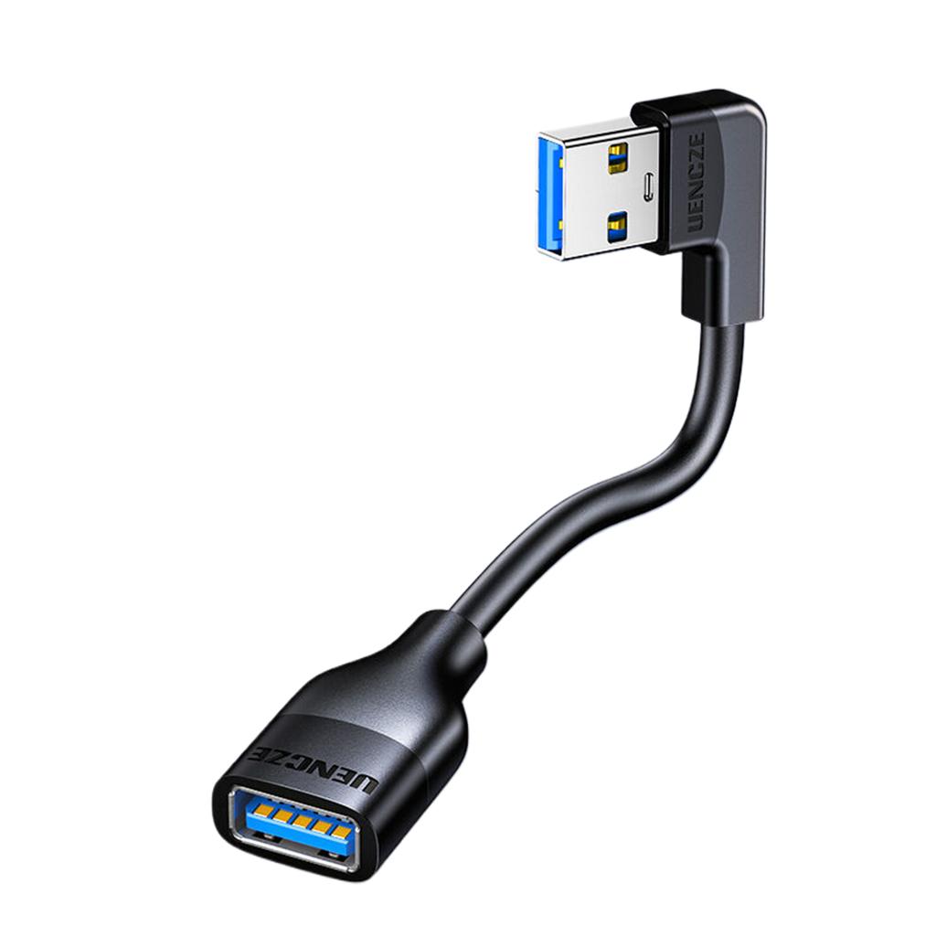 Удлинительный кабель USB 3.0 под углом 90 градусов, портативный удлинитель «папа»-«мама», поддержка передачи данных 5 Гбит/с для USB-вентилятора/принтера/лампы