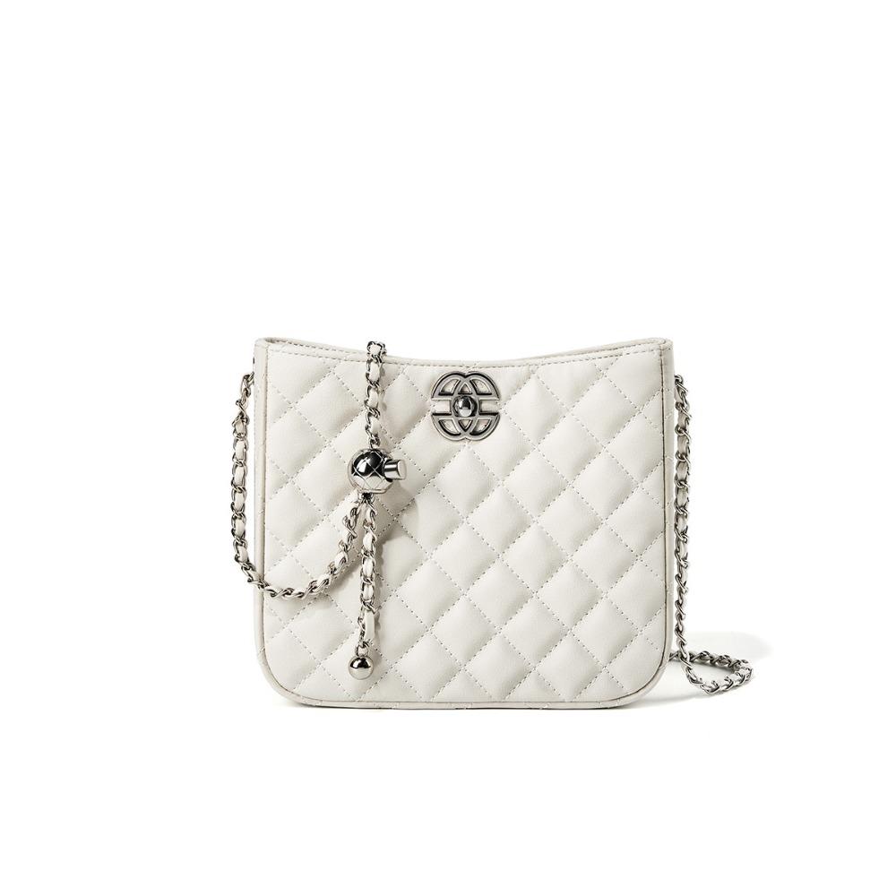 Fashion Versatile Shoulder Women's Bag New Leather Chain Rhombus Bag Commuter Bucket Bag Shoulder Bag