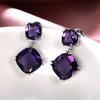 Huitan Unique Purple CZ женские висячие серьги для вечеринок, индивидуальные женские аксессуары, подарок на годовщину Дня святого Валентина, модные ювелирные изделия