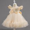 Girls' Baby Sleeveless Dress Short Princess Flower Pink Performance Flying Sleeve Toddler Children's Day Evening Dresses