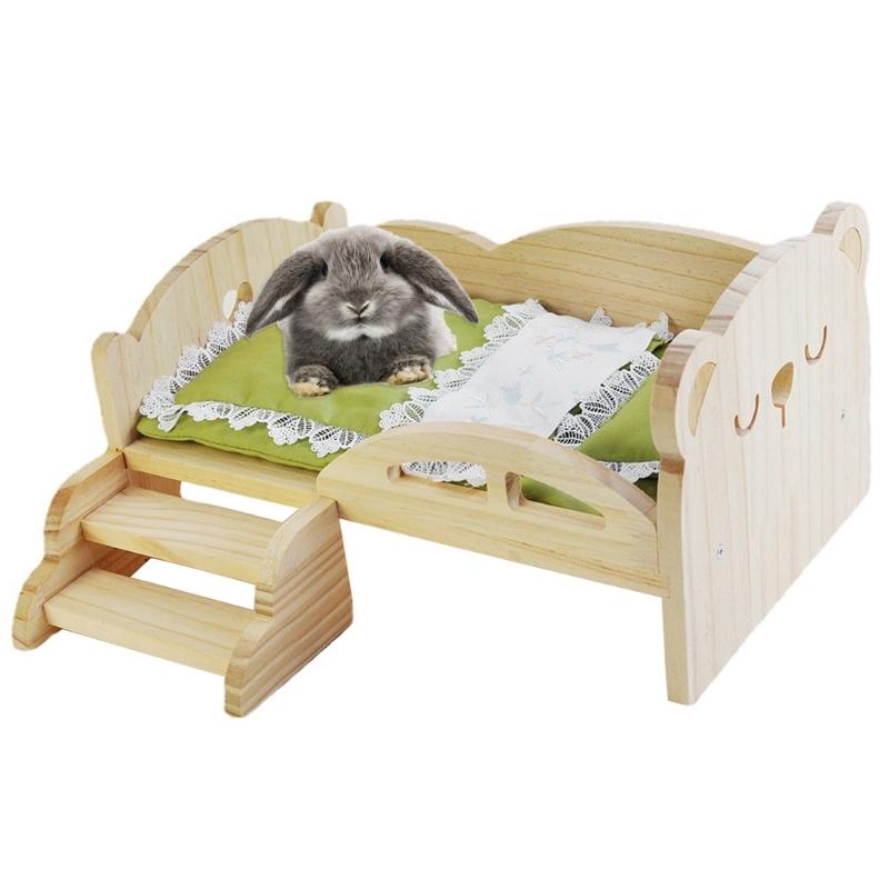 Small Pet Bed Toy for Hamster Cage Platform Resting Bed Wood Climb Toy GuineaPigs Platform Toy for Small Animals
