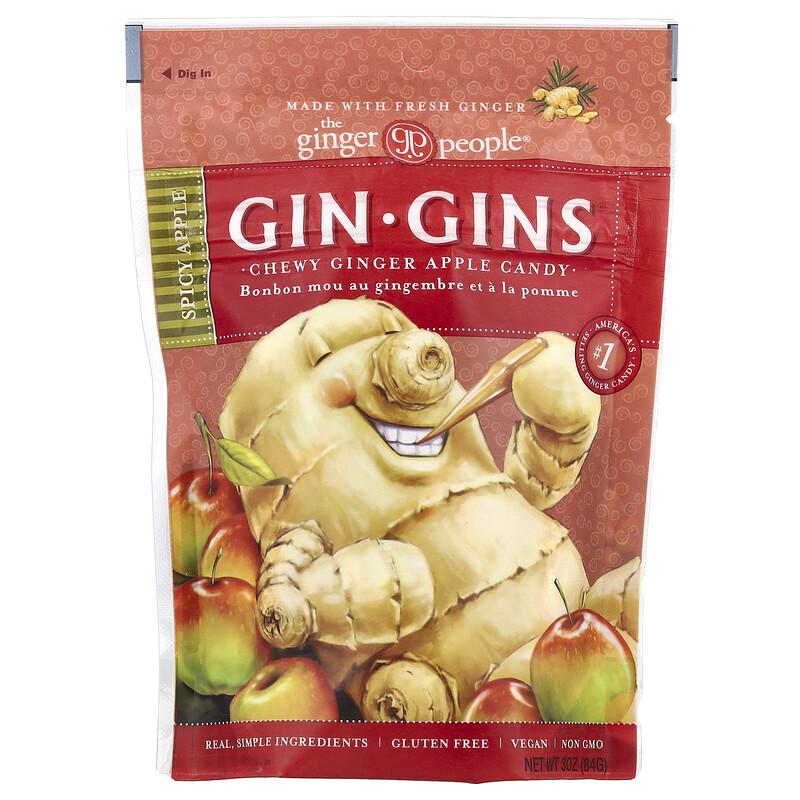 Gin Gins®, Chewy Ginger Apple Candy, Spicy Apple, 3 oz (84 g)