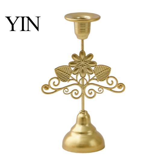 Farmhouse Table Centerpiece Vintage Metal Candle Holder, Romantic Candlestick Dinner Centerpiece, Retro Wedding Decor Aged Texture for Party and Home