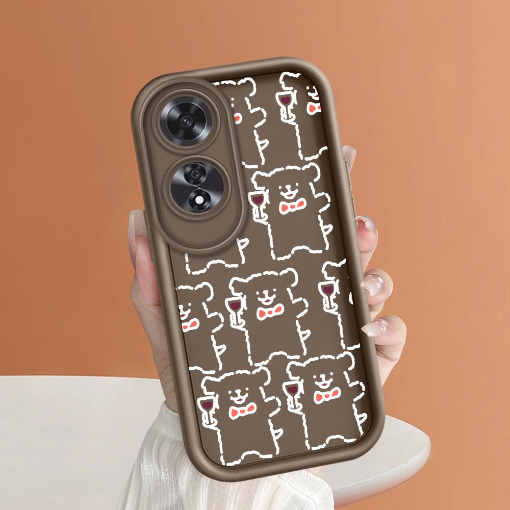 Для Realme 11 11x 12x 12 Pro C21 C30 C33 C35 C65 OPPO A18 A38 A60 A96 Reno 10 11 12 Pro Мягкий силиконовый квадратный чехол для телефона с рисунком мультяшной собаки