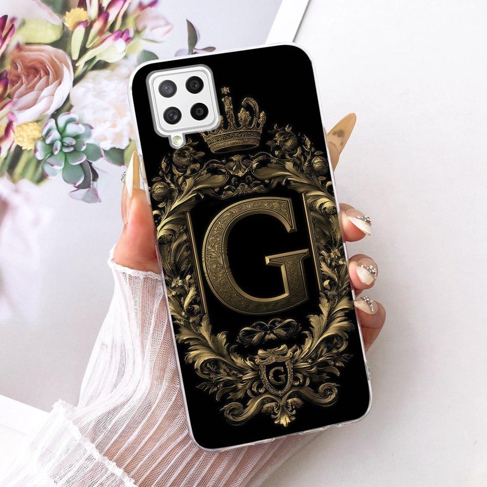 Для Samsung Galaxy A22 4G 5G Чехол для телефона с королевской короной и начальной буквой для пары Для Samsung A22 A225F Мягкий силикон ТПУ Чехлы Бамперы