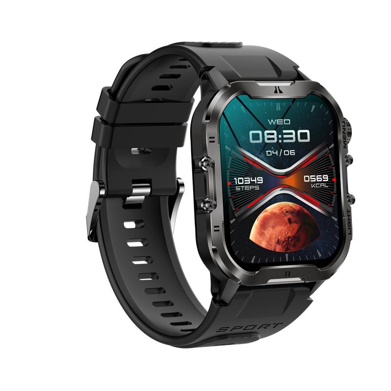 T26 Смарт-часы с фонариком, 1,96-дюймовым большим экраном, светодиодная подсветка, Bluetooth, вызов SOS, прочные спортивные смарт-часы для фитнеса