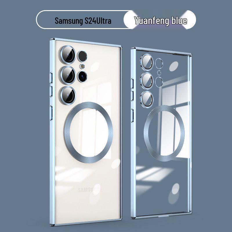 Электролитически покрытый магнитный защитный чехол для линз для Samsung S26 Ultra, S24 FE, S25 - Мягкий чехол с полным покрытием.