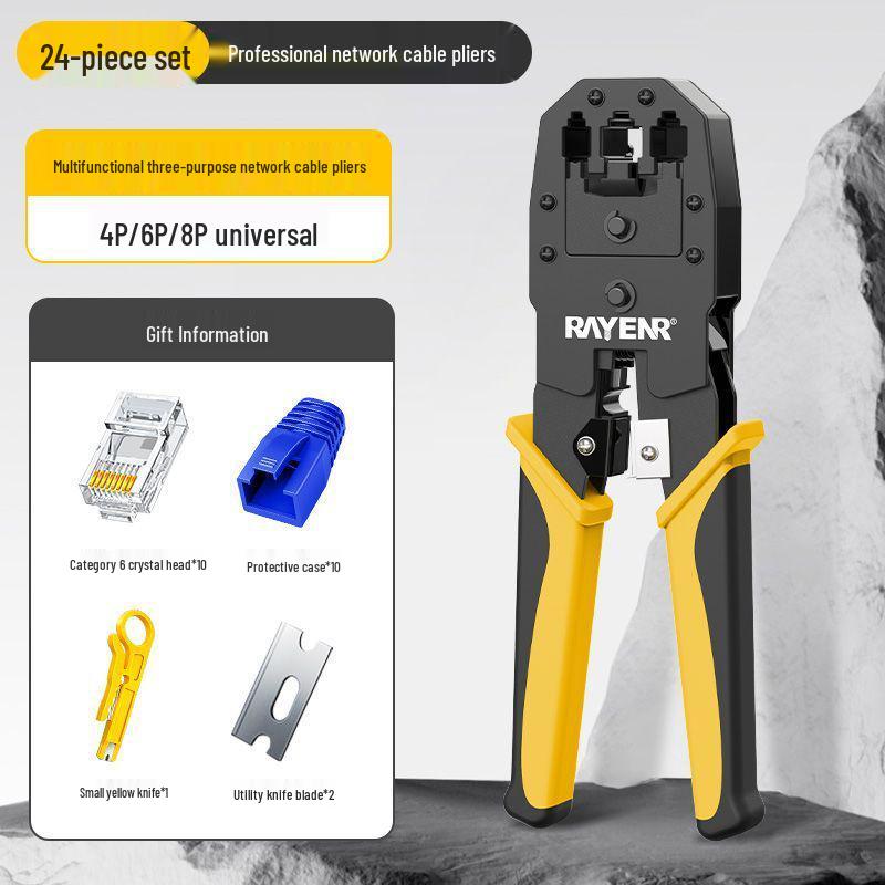 Ruineng Профессиональный набор инструментов для обжима сети Cat 6 с многофункциональным тестером