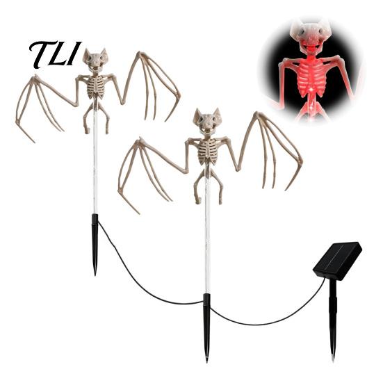Automatic Solar Skeleton Lights Yard Stake Light, Halloween Glowing Skull Garden Decor Outdoor with Cloak, Waterproof Lawn Lamp for Haunted