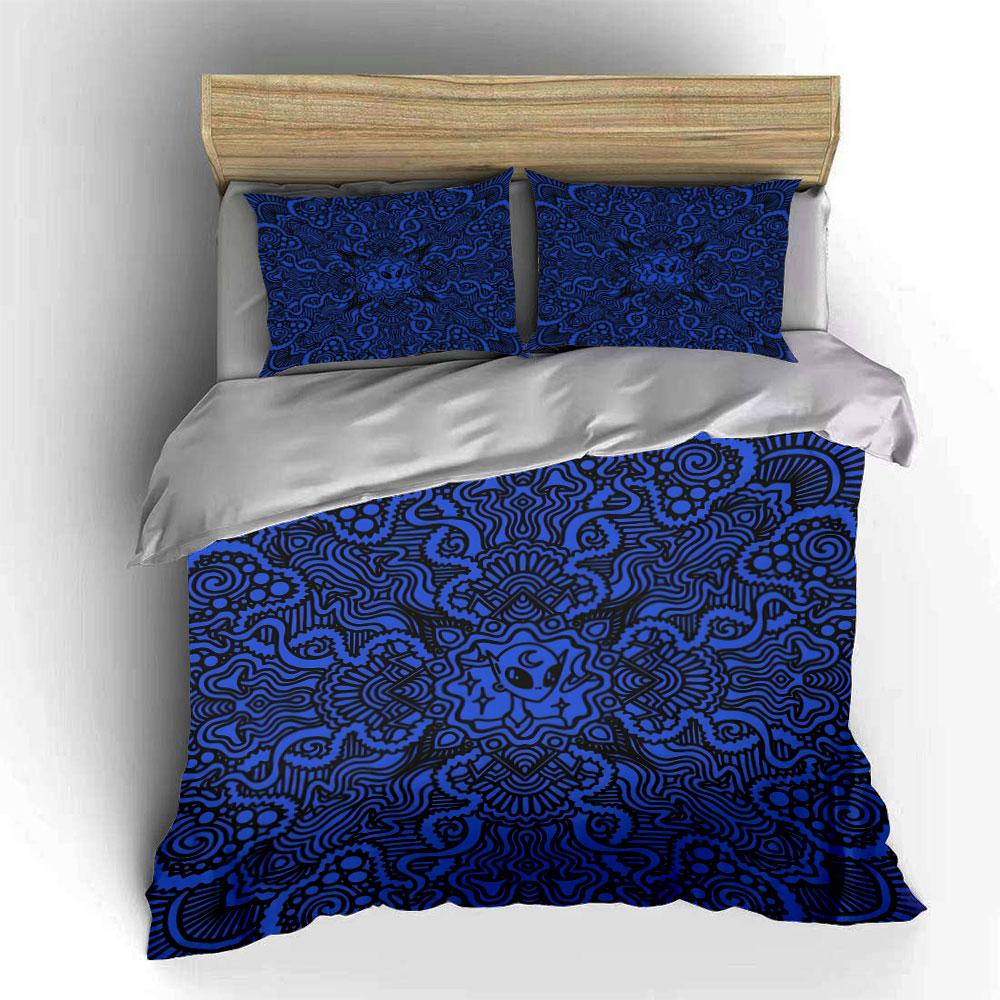 "Alien-Themed Decorative Set" Bedding Set with 1 Duvet Cover 2 Pillowcases Single Double King Queen, Gift