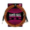 Genuine Ernie Ball 6470 Braided Instrument Cable, 10ft, 3.05m Straight/Angle, Pumpkin Pie