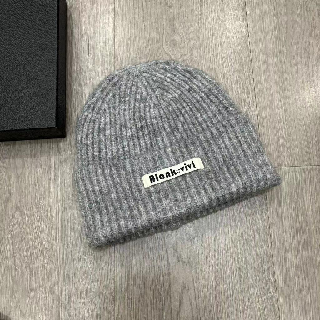 Новые модные и универсальные шапки-бини с длинными надписями для женщин на осень и зиму, шапка из шерсти, подчеркивающая лицо, для улицы, теплая вязаная шапка