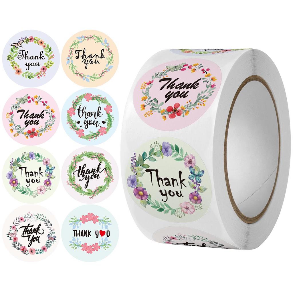 500 Self-Adhesive Thank You Dessert Stickers - Cartoons, Weddings, & Baking Seals for Children