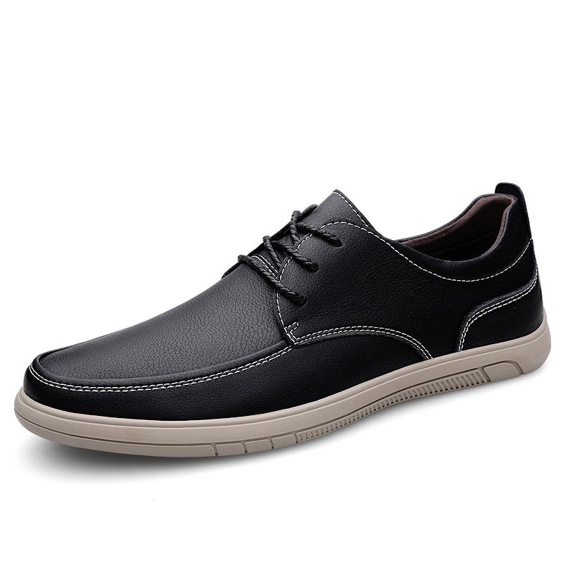 High Quality Genuine Leather Mens Shoes Minimalist Casual Sneakers Versatile Leisure Walk Sneakers Lightweight Male Oxford Shoes