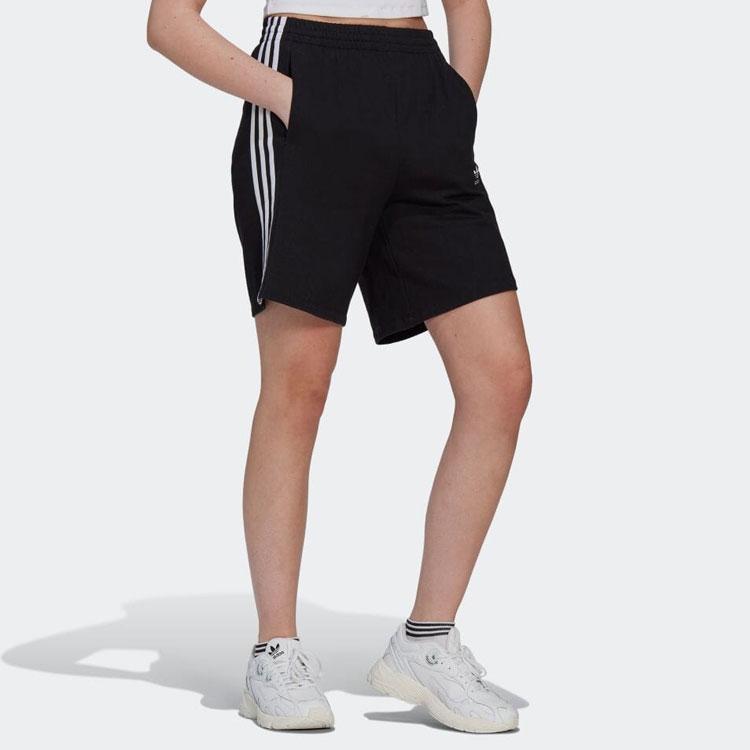adidas Прямые повседневные шорты с полосатым принтом Originals, женские брюки, черные HM2137
