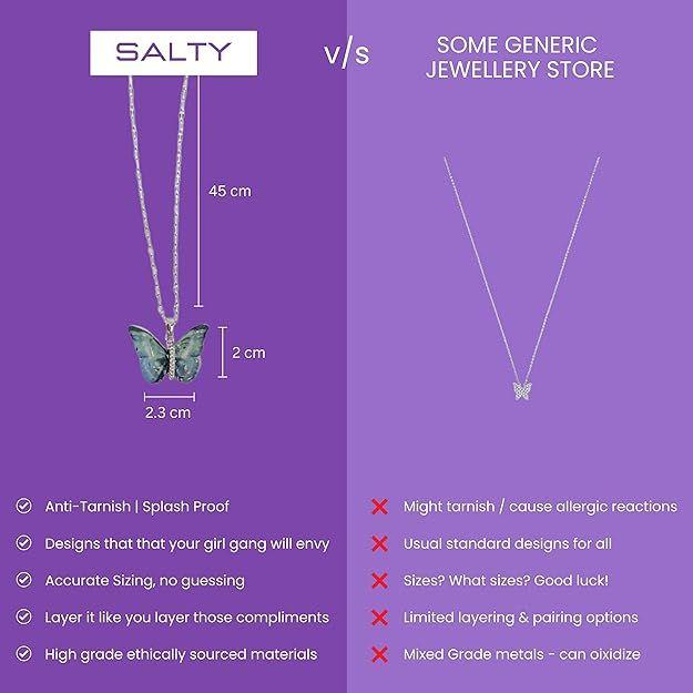 Ожерелье с подвеской в виде синей крылатой бабочки для женщин и девочек