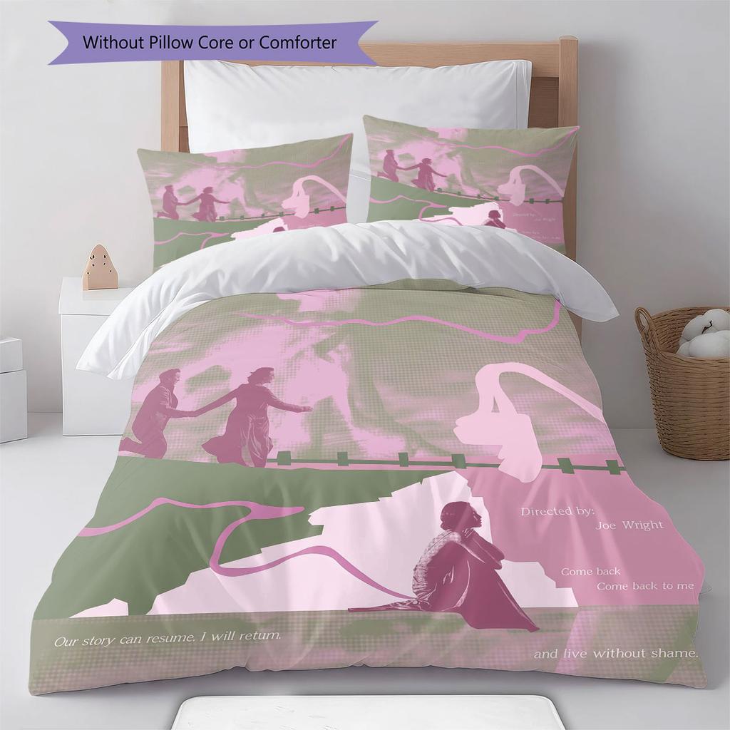 atonement Pattern Bedding Quilt Set Quilt Cover Pillowcase Home Decoration Birthday Gift (1 * duvet cover + 2 * pillowcase, without core)