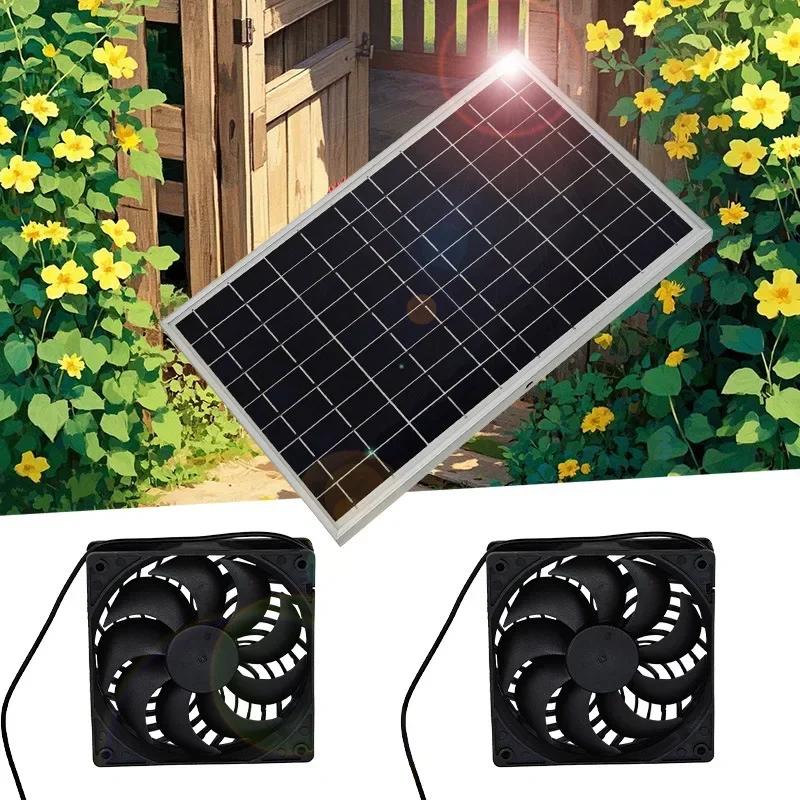 Energy Saving 10W Solar Fan for Pet Kennel Cooling - Auto Exhaust Ventilation Cat/Dog House & Poultry Shed EESBAO